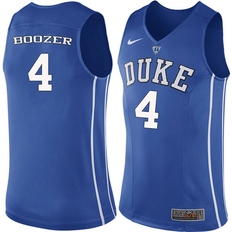 Men #4 Carlos Boozer Duke Blue Devils College Basketball Jerseys-Blue